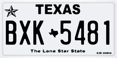 TX license plate BXK5481