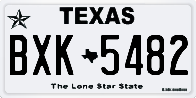 TX license plate BXK5482