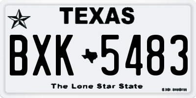 TX license plate BXK5483