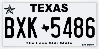 TX license plate BXK5486