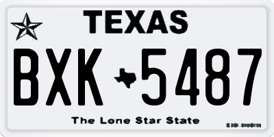 TX license plate BXK5487