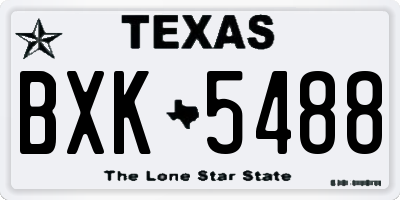 TX license plate BXK5488