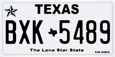 TX license plate BXK5489