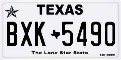 TX license plate BXK5490