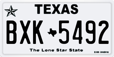TX license plate BXK5492