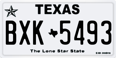 TX license plate BXK5493
