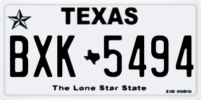 TX license plate BXK5494