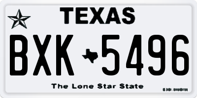 TX license plate BXK5496