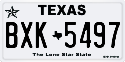 TX license plate BXK5497