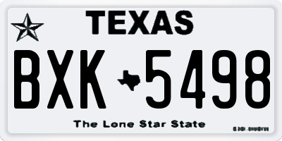 TX license plate BXK5498