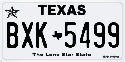TX license plate BXK5499