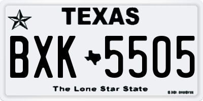 TX license plate BXK5505