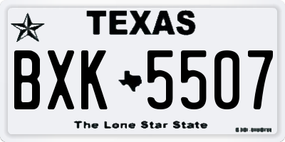 TX license plate BXK5507