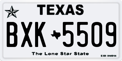 TX license plate BXK5509