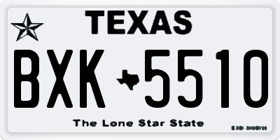 TX license plate BXK5510