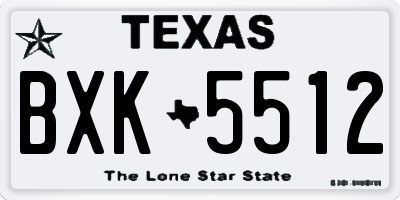 TX license plate BXK5512