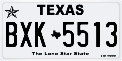 TX license plate BXK5513