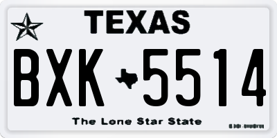 TX license plate BXK5514