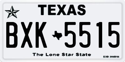 TX license plate BXK5515