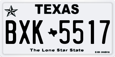 TX license plate BXK5517
