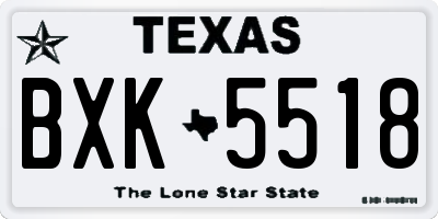 TX license plate BXK5518
