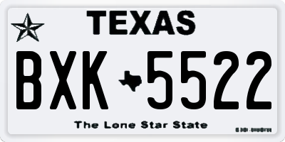 TX license plate BXK5522