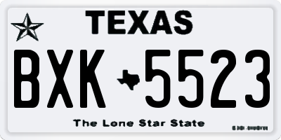 TX license plate BXK5523