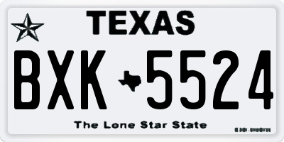 TX license plate BXK5524