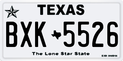 TX license plate BXK5526