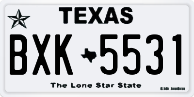 TX license plate BXK5531