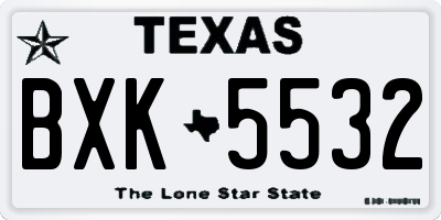 TX license plate BXK5532