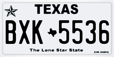 TX license plate BXK5536