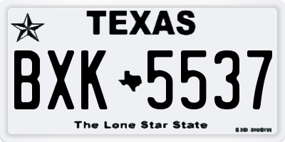 TX license plate BXK5537
