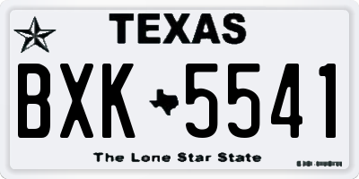 TX license plate BXK5541