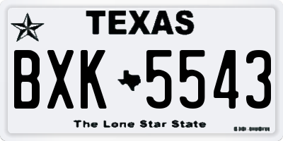 TX license plate BXK5543
