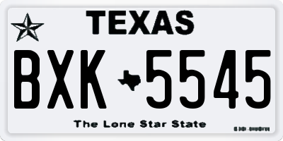 TX license plate BXK5545