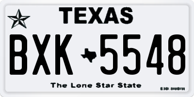 TX license plate BXK5548
