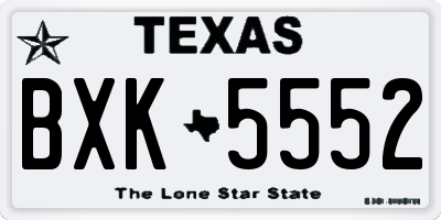 TX license plate BXK5552