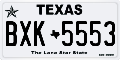 TX license plate BXK5553