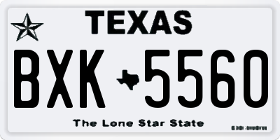 TX license plate BXK5560