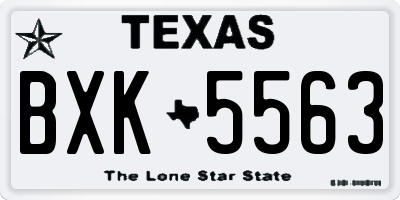 TX license plate BXK5563