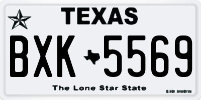 TX license plate BXK5569