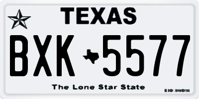 TX license plate BXK5577