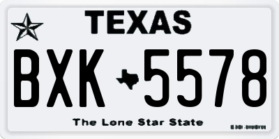 TX license plate BXK5578