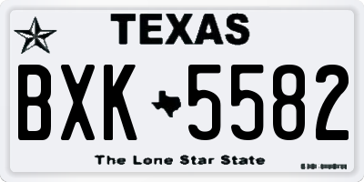 TX license plate BXK5582
