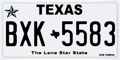 TX license plate BXK5583