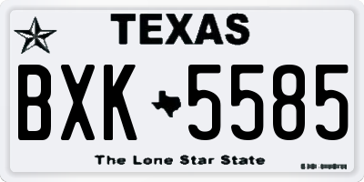 TX license plate BXK5585