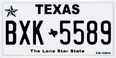 TX license plate BXK5589