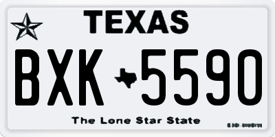TX license plate BXK5590