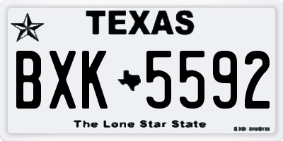 TX license plate BXK5592
